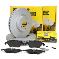 TEXTAR Brake Discs + Brake Pads + Sensor for MERCEDES W204 S204 W212 S212 R172 (Front)