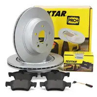 TEXTAR Bremsscheiben + Bel&auml;ge + Wako f&uuml;r MERCEDES W211 S211 W212 S212 C218 X218 hinten