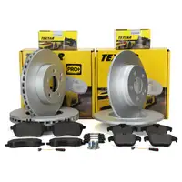 TEXTAR Bremsscheiben + Bel&auml;ge + Sensor f&uuml;r MERCEDES C-Klasse W204 C204 S204 vorne + hinten