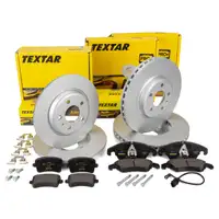 TEXTAR Brake Discs + Pads + Sensor for AUDI A4 B8 A5 8T 8F up to June 2011 (front + rear)