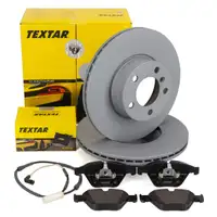 TEXTAR Bremsscheiben + Bel&auml;ge + Sensor f&uuml;r BMW 3er E90 E91 E92 xDrive bis 03.2010 vorne