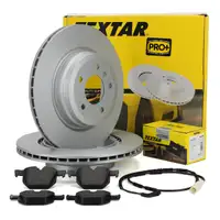 TEXTAR Bremsscheiben + Bel&auml;ge + Sensor f&uuml;r BMW 3er 325-335i 325/330d bis 02.2010 hinten