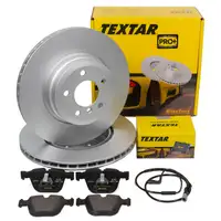 TEXTAR Bremsscheiben + Bremsbel&auml;ge + Sensor f&uuml;r BMW X5 E70 X6 E71 48i 50i 30d 35d hinten