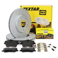TEXTAR Bremsscheiben + Bremsbel&auml;ge + Warnsensor f&uuml;r MERCEDES W203 S203 CL203 C209 vorne