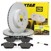 TEXTAR Brake Discs + Brake Pads + Sensor for Mercedes C-Class W204 S204 (Rear)