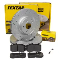 TEXTAR Bremsscheiben + Bel&auml;ge + Sensor f&uuml;r MERCEDES E-Klasse W212 S212 E400 E350CDI vorne