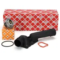 NRF Thermostat + febi Thermostatgehäuse für BMW 5er E39 7er E38 M52 bis 05.1998