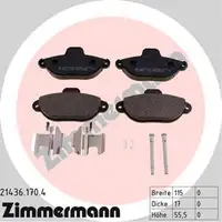 ZIMMERMANN Brake Pads for Fiat 500 C 312, Panda, Punto, and Seicento (Front)
