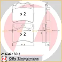 ZIMMERMANN Brake Pads Brake Pad Set for VW Transporter T4 15-inch PR-1LE (Front)