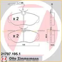 ZIMMERMANN Bremsbel&auml;ge + Sensor f&uuml;r CITROEN Jumper 1 FIAT Ducato 230 PEUGEOT Boxer vorne