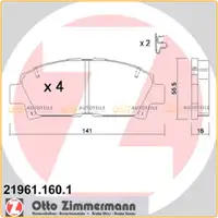 ZIMMERMANN Brake Pads Brake Pad Set for Toyota Avensis (T19 T22) MR 2 II (Front)