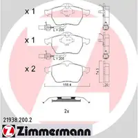 ZIMMERMANN Bremsbel&auml;ge Bremskl&ouml;tze + Wako f&uuml;r Audi (4B C5) 1LB,1LE,1LT,1LF vorne