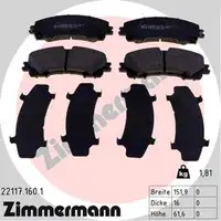 ZIMMERMANN Brake Pads for NISSAN X-Trail T32 and RENAULT Koleos 2 HC (front)