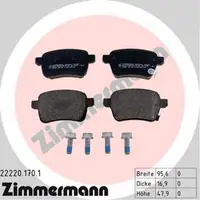 ZIMMERMANN Bremsbel&auml;ge Bremskl&ouml;tze Bremsbelagsatz f&uuml;r OPEL ADAM CORSA E hinten
