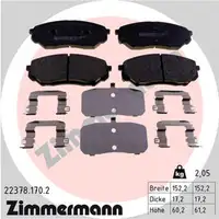 ZIMMERMANN Brake Pads for KIA Sorento 3 UM 2.4 GDI, 3.3, 2.0 CRDi, 2.2 CRDi (Front)