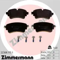 ZIMMERMANN Bremsbel&auml;ge + Warnkontaktsensor f&uuml;r AUDI A6 C8 A7 4K Q5 FY ab 01.2020 hinten