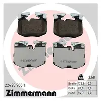 ZIMMERMANN rd:z Bremsbel&auml;ge f&uuml;r BMW G20/21 G22-26 G30/31 X3 X4 X5 X6 X7 Z4 i4 TOYOTA vorne