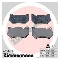 ZIMMERMANN Bremsbel&auml;ge + Warnkontaktkabel f&uuml;r AUDI Q5 (FY) PR-1LP/1LH vorne