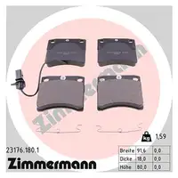 ZIMMERMANN Bremsbel&auml;ge + Warnkontakt f&uuml;r VW Transporter T4 15 Zoll PR-1LE vorne
