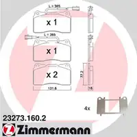 ZIMMERMANN Bremsbel&auml;ge + Warnkontaktsensor f&uuml;r ALFA ROMEO GT 937_ 3.2 GTA 240 PS vorne