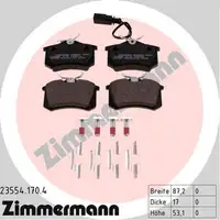 ZIMMERMANN Bremsbel&auml;ge Bremskl&ouml;tze + Wako f&uuml;r Seat Alhambra Sharan 15Zoll hinten