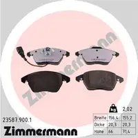 ZIMMERMANN rd:z Bremsbel&auml;ge + Wako f&uuml;r AUDI A1 A3 TT SEAT SKODA VW Golf 5 6 7 vorne
