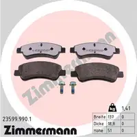 ZIMMERMANN rd:z Bremsbel&auml;ge f&uuml;r CITROEN Berlingo C2 C3 C4 PEUGEOT 260 207 307 vorne