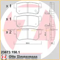ZIMMERMANN Bremsbel&auml;ge f&uuml;r DAEWOO Korando KJ ab 06.2001 Musso FJ ab 06.2002 hinten