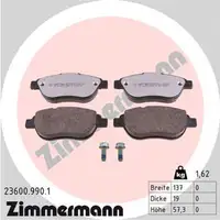 ZIMMERMANN rd:z Brake Pads for CITROEN, FIAT, LANCIA, and PEUGEOT with ESP (front)
