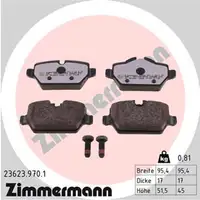 ZIMMERMANN rd:z Bremsbel&auml;ge f&uuml;r BMW 1er E81 E87 3er E90 E91 MINI R60 R61 hinten
