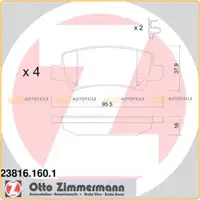 ZIMMERMANN Bremsbel&auml;ge f&uuml;r TOYOTA Corolla E12 1.4-1.8 1.4 D 2.0 D-4D hinten