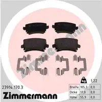ZIMMERMANN Bremsbel&auml;ge f&uuml;r Audi S3 TTS TTRS 3.2V6 VW Golf R32 Passat Scirocco hinten