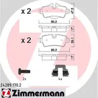 ZIMMERMANN Bremsbel&auml;ge Bremsbelagsatz f&uuml;r Mini R56 R52 R57 R55 R58 R59 hinten