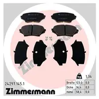 ZIMMERMANN Bremsbel&auml;ge f&uuml;r MAZDA MX-5 3 NC 1.8 2.0 vorne