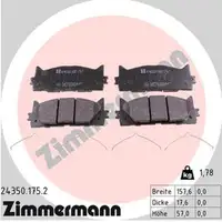 ZIMMERMANN Brake Pads for LEXUS ES _V6_ + TOYOTA Camry _V3_ (model year 2006 and later) &ndash; front