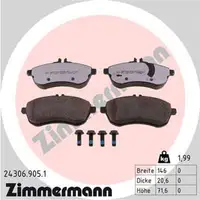 ZIMMERMANN rd:z Brake Pads for MERCEDES W204, C204, S204, W212, S212, C/A207, R172 (Front)