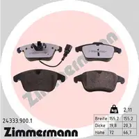 ZIMMERMANN rd:z Bremsbel&auml;ge + Wako f&uuml;r AUDI Q3 SEAT Alhambra VW Sharan Tiguan vorne