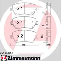 ZIMMERMANN Bremsbel&auml;ge f&uuml;r NISSAN MICRA IV (K13) 1.2 1.2DIG-S 80/98 PS vorne