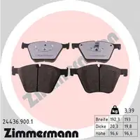 ZIMMERMANN rd:z Bremsbel&auml;ge f&uuml;r BMW X5 E70 F15 F85 + X6 E71 E72 F16 F86 vorne
