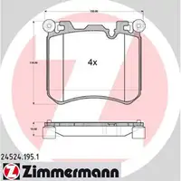 ZIMMERMANN Brake Pads for BMW X5 E70, X5M F15, X6 E71, E72, and X6M (Front)