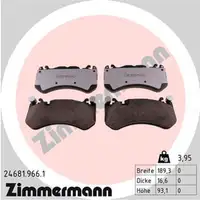 ZIMMERMANN rd:z Brake Pads for MERCEDES W204, W211, W212, W221, W222, R230, C197 (Front)
