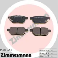 ZIMMERMANN Bremsbel&auml;ge f&uuml;r LEXUS CT 200h TOYOTA Corolla Prius Plus 1.8 Hybrid hinten