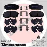 ZIMMERMANN Brake Pads for HYUNDAI Kona, Sonata, Tucson, i40, ix35, and KIA Cee'