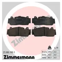 ZIMMERMANN Bremsbel&auml;ge f&uuml;r BMW 2er M2 F87 5er M5 F10 6er M6 F12 F13 F06 vorne 34112284465
