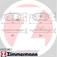 ZIMMERMANN Bremsscheiben + Bel&auml;ge + Wako f&uuml;r FIAT Panda 312_ 319_ 0.9 1.2 vorne