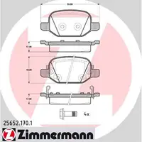 ZIMMERMANN Bremsscheiben + Bremsbel&auml;ge f&uuml;r FIAT 500L 351_ 352_ 0.9 1.4 1.3/1.6 D hinten