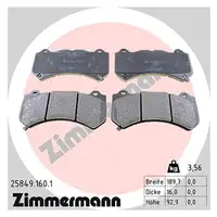 ZIMMERMANN Bremsbel&auml;ge f&uuml;r JEEP Grand Cherokee 4 WK NISSAN GT-R R35 V6/Nismo vorne