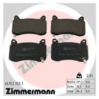 ZIMMERMANN Bremsbel&auml;ge f&uuml;r TESLA Model 3 5YJ3 Y 5YJY mit Performance Bremse vorne