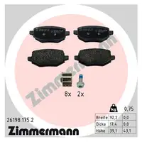 ZIMMERMANN Bremsscheiben + Bremsbel&auml;ge f&uuml;r OPEL Corsa F Mokka PEUGEOT 2008 2 208 2 hinten