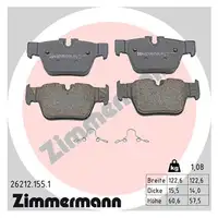 ZIMMERMANN Brake Pads + Sensor for BMW 2 Series Gran Coupe 218i, M235i, 216d, 218d, 220d (Rear)